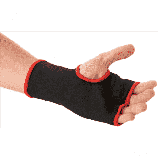 Sous gant de boxe avec doigts coupés de couleur noire et rouge