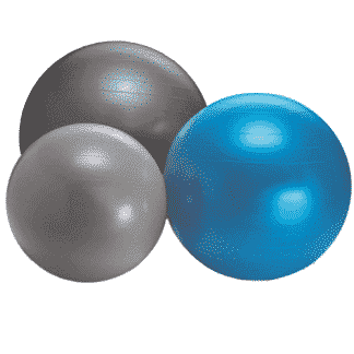 trois gymball grises et bleues
