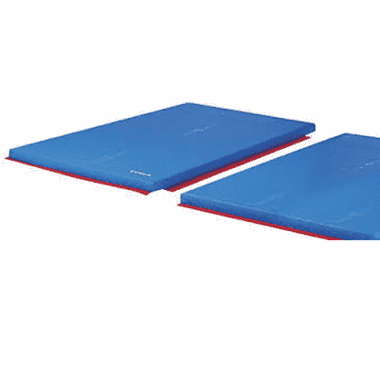 Tapis de gymnastique bleu avec velcro rouge