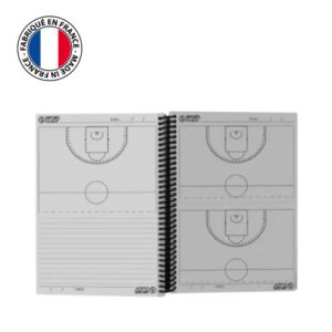 Carnet de coach à spirales pour le basketball ouvert