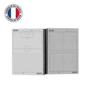 Carnet de coach à spirales pour le football ouvert