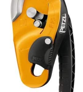 Descendeur autofreinant Petzl RIG de couleur jaune et noire