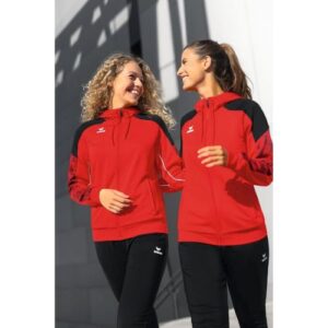 Veste d'entrainement recyclé avec capuche - Evo star - ERIMA - Femme porté en rouge