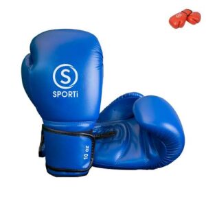 Paire de gants de boxe de couleur bleue et rouge