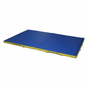 Matelas de réception bi-densité 10 cm jaune et bleu.