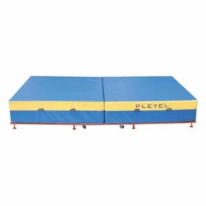 Matelas Repliable sur Roulettes bleu et jaune