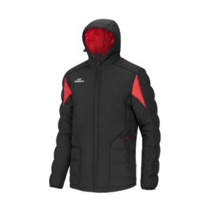 Parka Nigo Eldera rouge et noir de profil