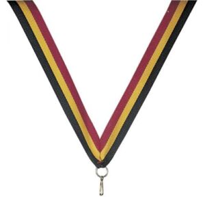 ruban porte-médaille de couleurs noir jaune rouge