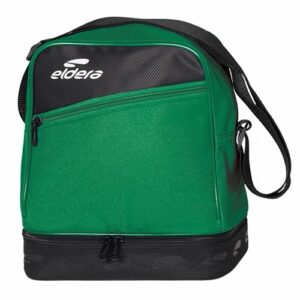 Sac Eldera pour le rangement des boules de pétanque de couleur vert et noir avec une bandoulière noire