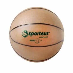 Ballon Basket Sport nature- Chanvre. Ballon marron avec le texte sporteus