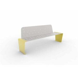 Banc en métal XL Lud de couleur Jaune