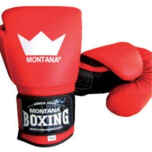 Gants multiboxe en cuir Montana de couleur rouge