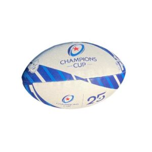 Ballon de rugby champions cup bleu et blanc