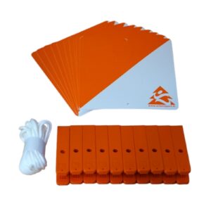 Balises PVC avec Pinces - Course d'orientation - Lot de 10