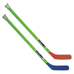 Cross de sstreet hockey junior avec manche vert et lames bleu et rouge