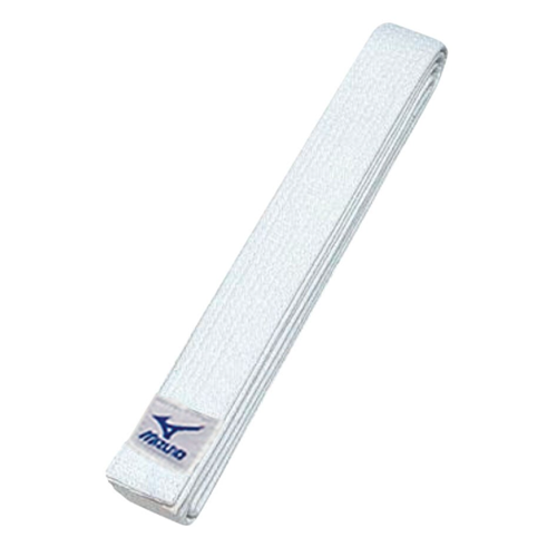 Ceinture de judo Mizuno PKT en coton de couleur Blanche avec le logo Mizuno