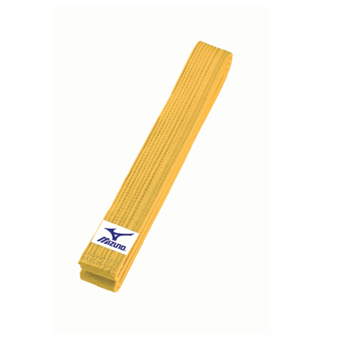 Ceinture de judo Mizuno PKT en coton de couleur Jaune avec le logo Mizuno