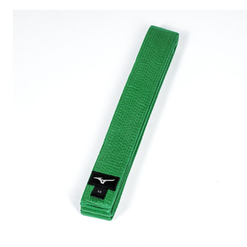 Ceinture de judo Mizuno PKT en coton de couleur Verte avec le logo Mizuno