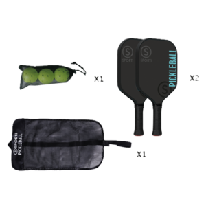 Kit 2 raquettes de Pickleball en bois avec 3 balles indoor et un sac de rangement