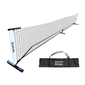 Kit filet Pickleball portable 6,70 x 0,91 m monté sur terrain, poteaux acier et filet polyester 2,2 mm, sac de transport inclus — équipement pour écoles, collectivités, clubs