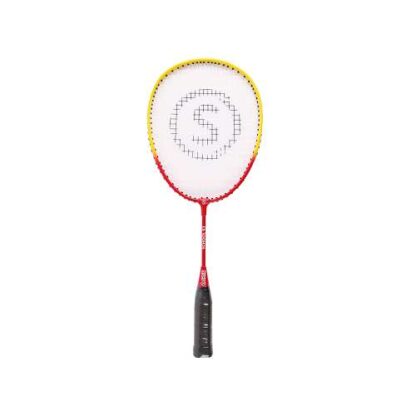 Raquette de badminton junior de couleur jaune et rouge en 53 cm
