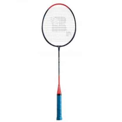 raquette de badminton en acier, orange et bleue burton bx470
