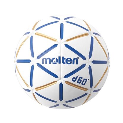 Ballon de handball Molten D60 avec panneaux blancs et traits bleus