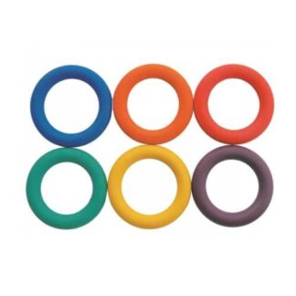 Anneaux de lancer - Lot de 6 en couleur bleu, orange, rouge, vert, jaune et violet