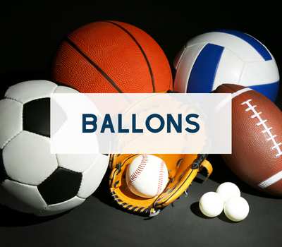 ballons de basket, football, football américain, voley-ball et balle de baseball