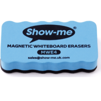 Brosse magnétique de couleur bleu pour tableau blanc.