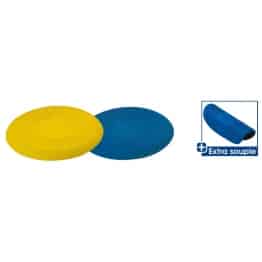 Disques volants caoutchouc jaune et bleu