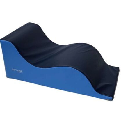 Module en mousse en forme de double vague pour la gymnastique de couleur bleu clair et bleu marine