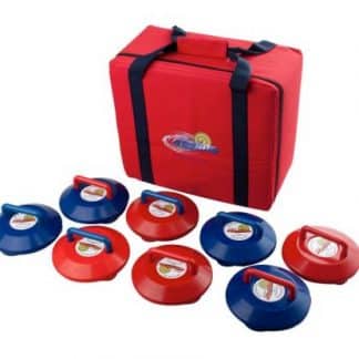 Curling kit rouge et bleu sur fond blanc