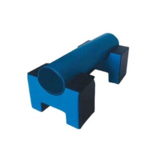 Module de gymnastique pour école maternelle Kit Tronc composé d'une poutre cylindrique bleue et de 2 embases carrées bleues