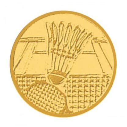 médaille orée volant de badminton
