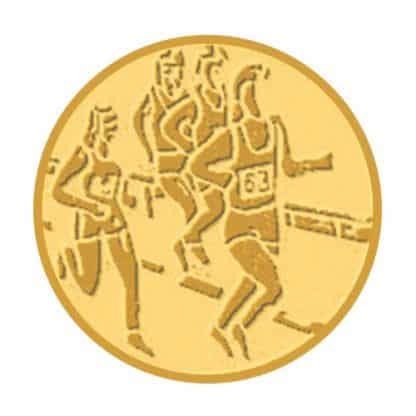 médaille dorée hommes qui courent pour un cross