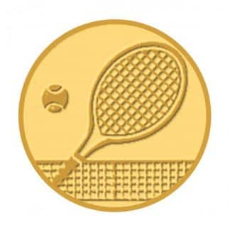 Pastille en aluminium de diamètre 25mm à coller au centre des médailles représentant une raquette de tennis