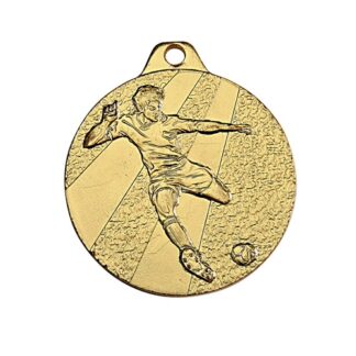 Médaille en fer de couleur or de 32mm de diamètre représentant un joueur de football