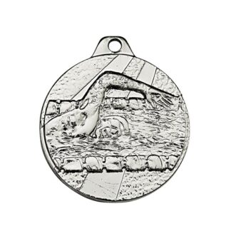 Médaille en fer de couleur argent de 32mm de diamètre représentant un nageur
