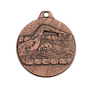 Médaille en fer de couleur bronze de 32mm de diamètre représentant un nageur