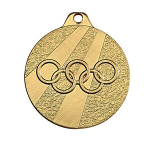 Médaille en fer de couleur or et de 32mm de diamètre représentant des anneaux
