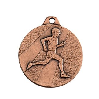 Médaille en fer de couleur bronze de 32mm de diamètre représentant un coureur à pied