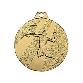 Médaille en fer de couleur or et de 32mm de diamètre représentant un joueur de basket