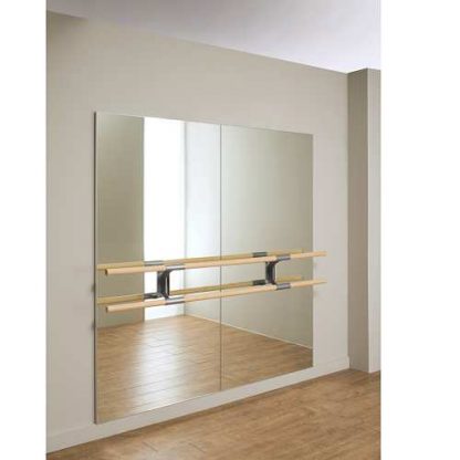 Miroir de danse mural amadeus avec barres de danse doubles