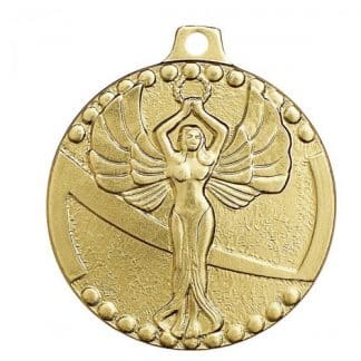 Médaille de couleur or de 32mm de diamètre représentant une victoire.