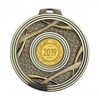 Médaille de couleur bronze avec pastille centrale dorée
