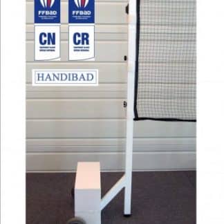 Poteaux de badminton avec filet de compétition homologué pour le niveau régional, national et handibad.