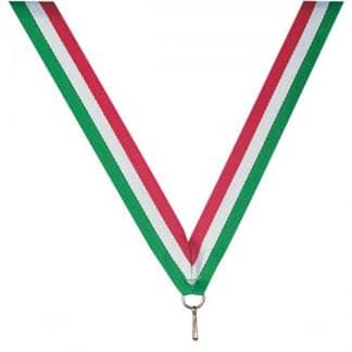 Ruban tissé fin de 3 couleurs: vert, blanc, rouge pour porter les médailles
