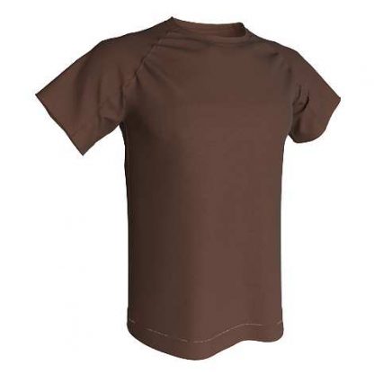 T-shirt technique 100% polyester- Brown- Marron chocolat