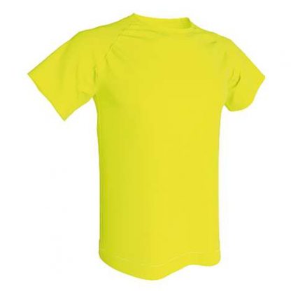 T-shirt technique 100% polyester- Jaune fluo